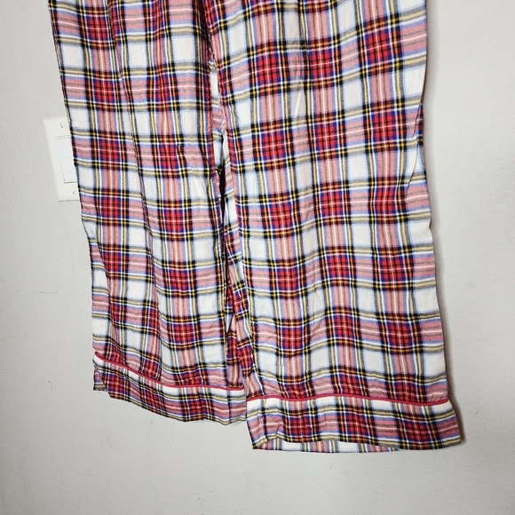 J. Crew Flannel Pajama Pant White Stewart Tartan Plaid Size Large - Picture 9 of 12